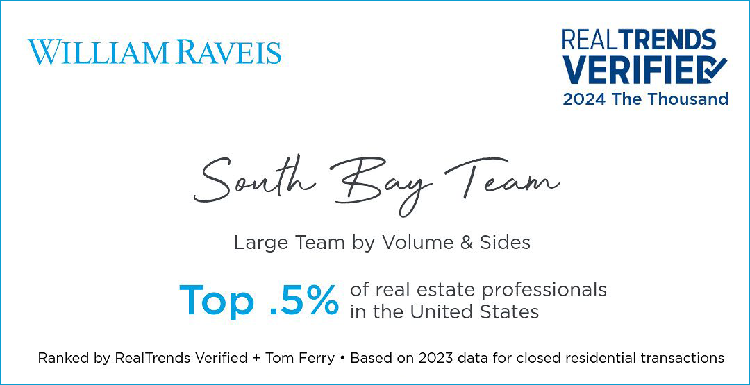 South Bay Team at William Raveis Ranked in the Top .5% of Real Estate Professionals Nationwide